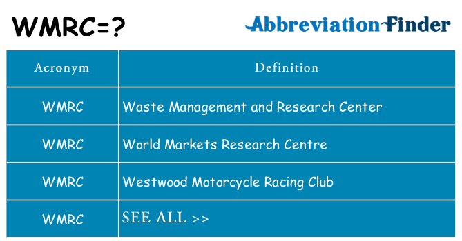 What does wmrc stand for
