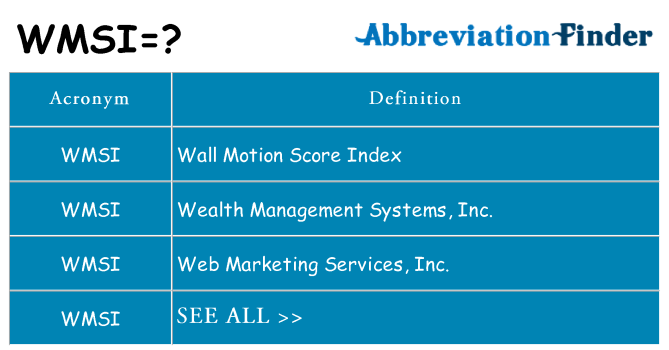 What does wmsi stand for