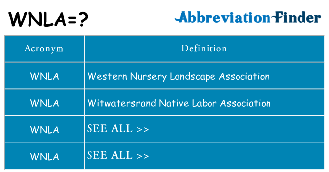 What does wnla stand for