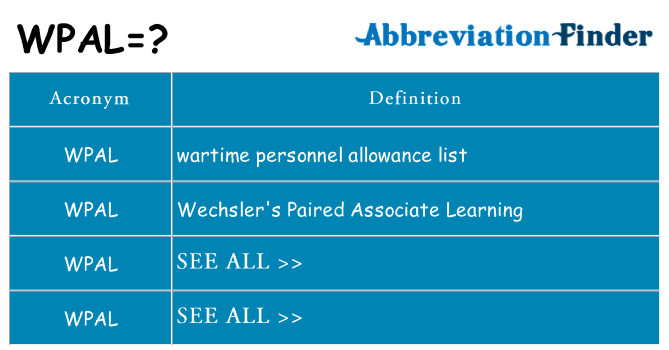 What does wpal stand for