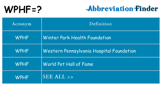 What does wphf stand for