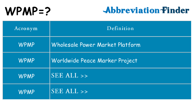 What does wpmp stand for