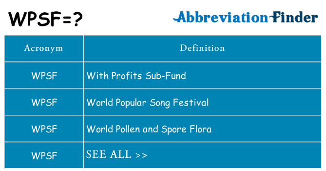 What does wpsf stand for