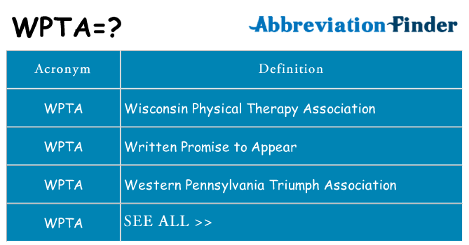 What does wpta stand for