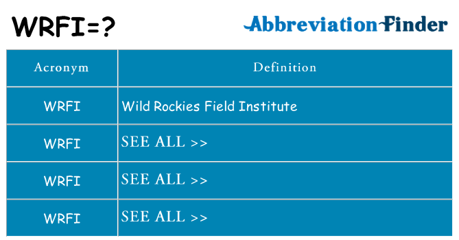 What does wrfi stand for