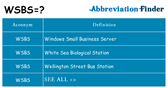 What does wsbs stand for