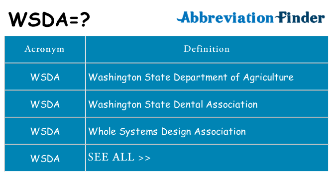 What does wsda stand for