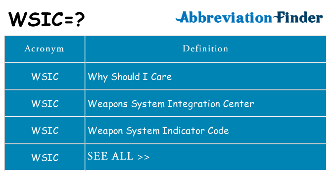 What does wsic stand for
