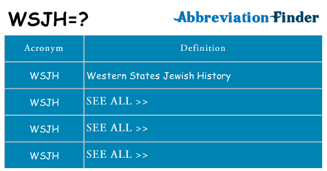 What does wsjh stand for