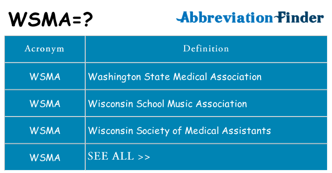 What does wsma stand for