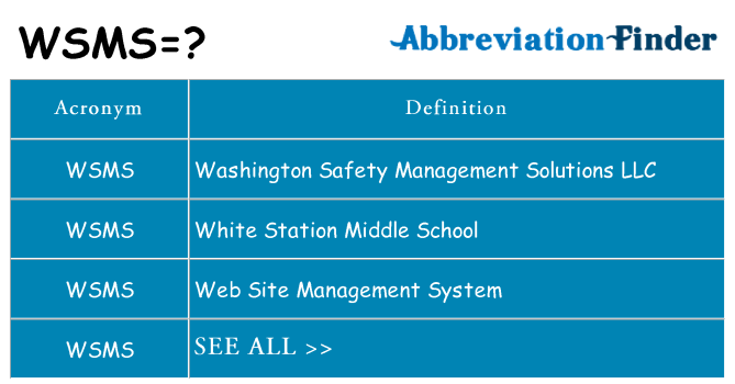 What does wsms stand for