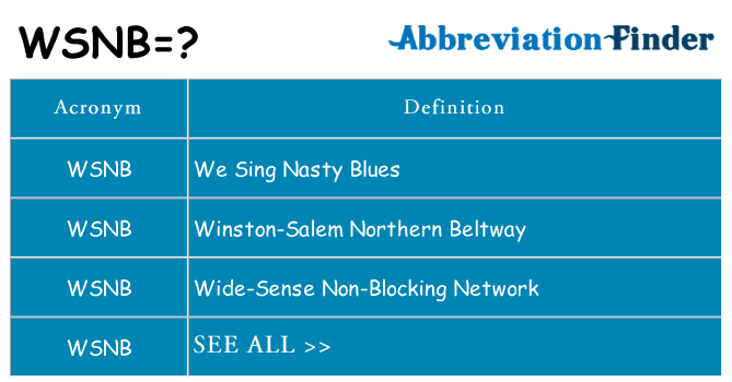What does wsnb stand for