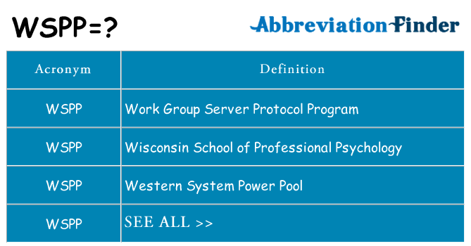 What does wspp stand for