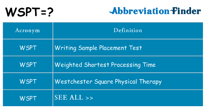 What does wspt stand for
