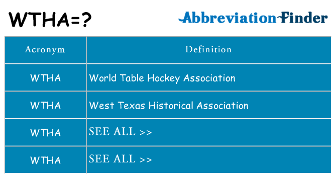What does wtha stand for