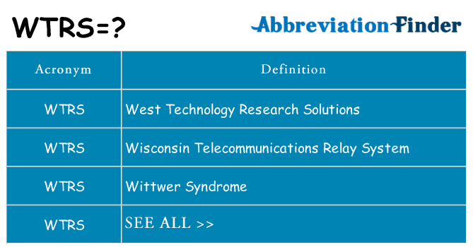 What does wtrs stand for