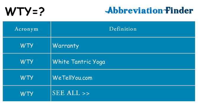 What does wty stand for