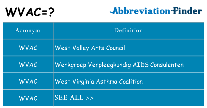 What does wvac stand for