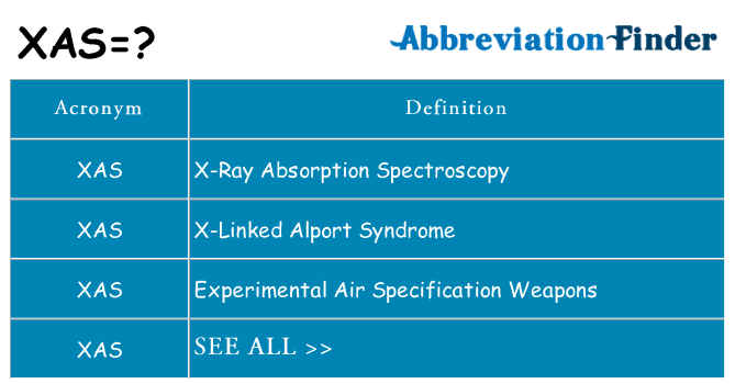 What does xas stand for