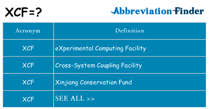 What does xcf stand for