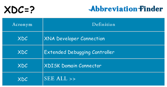 What does xdc stand for