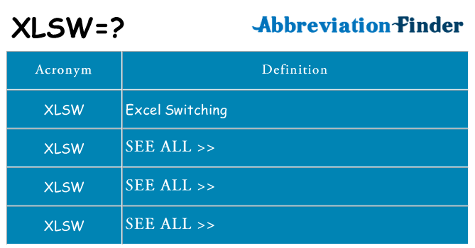 What does xlsw stand for