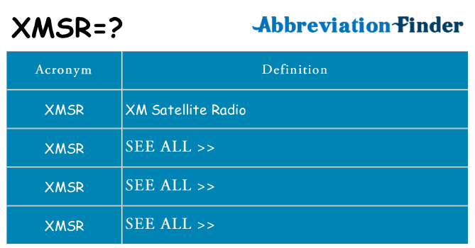 What does xmsr stand for