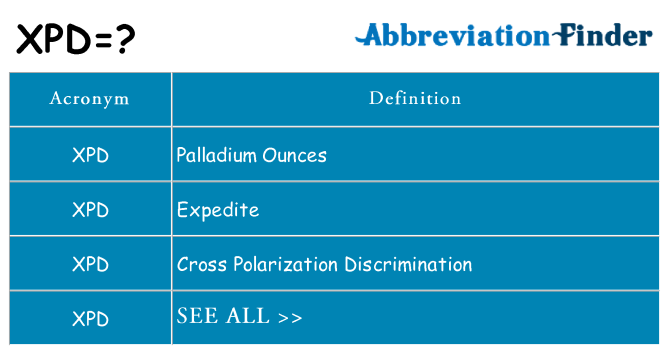 What does xpd stand for
