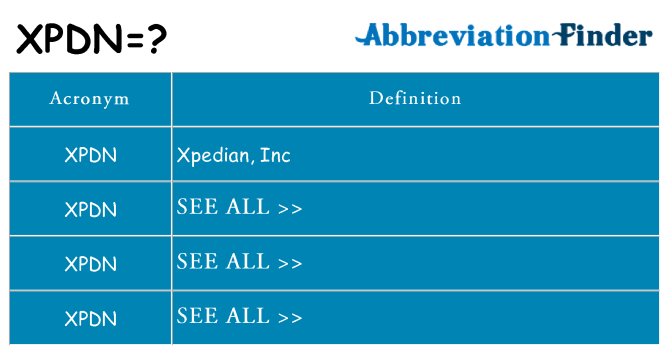 What does xpdn stand for