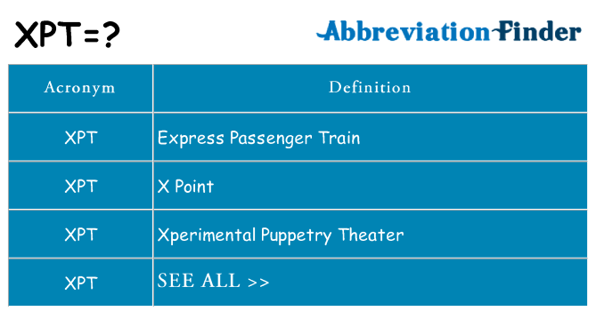 What does xpt stand for