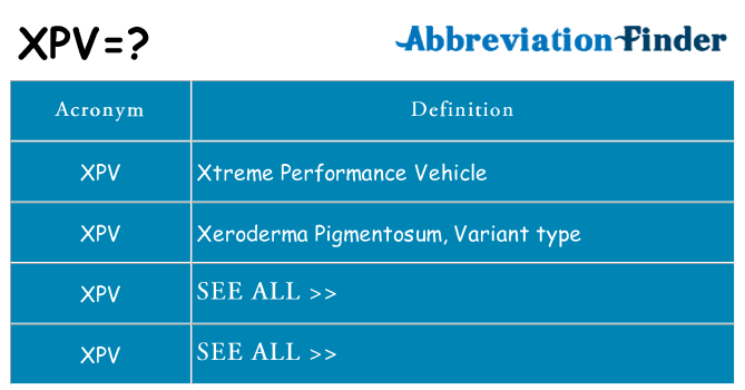 What does xpv stand for