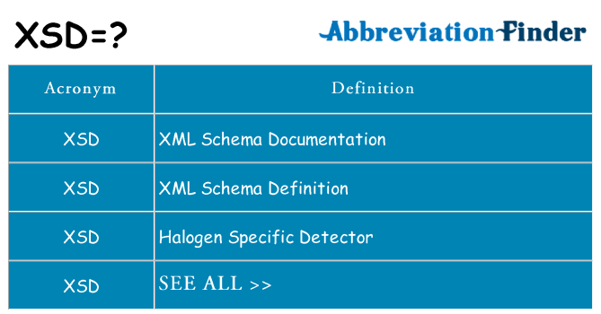 What does xsd stand for