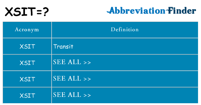 What does xsit stand for