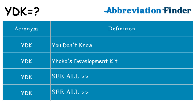 What does ydk stand for