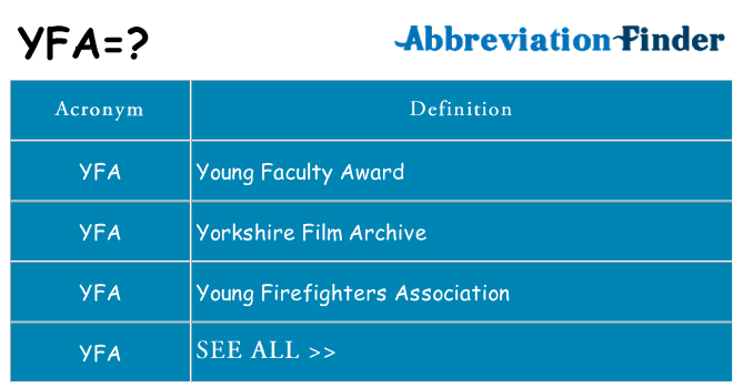 What does yfa stand for