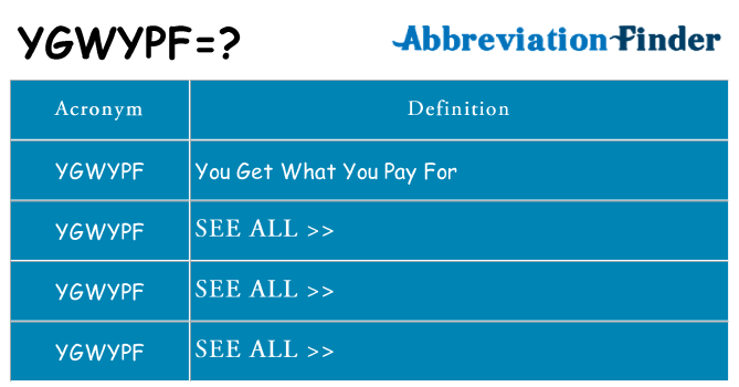 What does ygwypf stand for