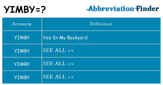 What does yimby stand for