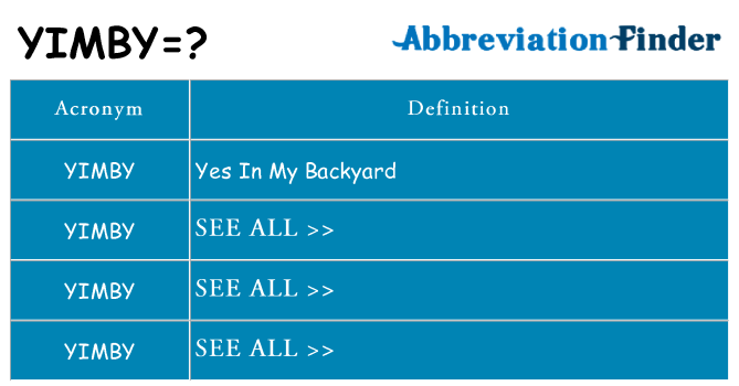 What does yimby stand for