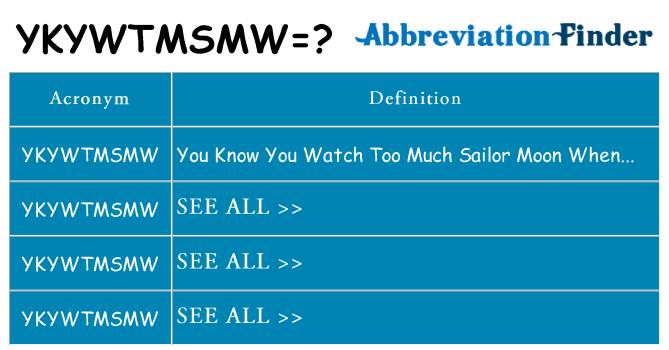 What does ykywtmsmw stand for