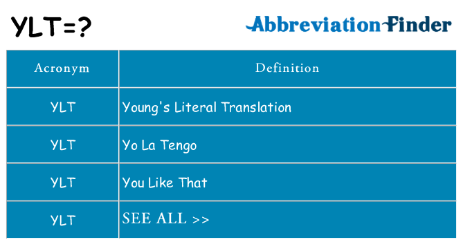 What does ylt stand for