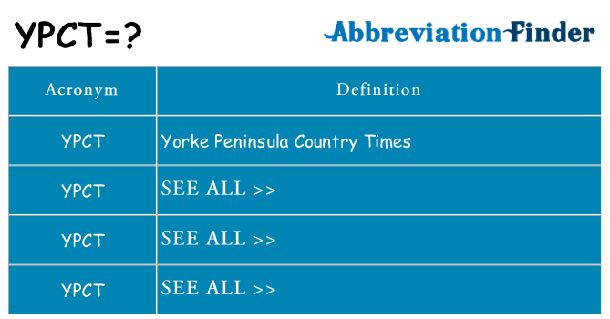 What does ypct stand for