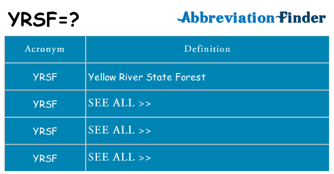 What does yrsf stand for