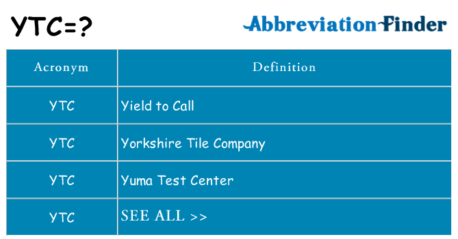 What does ytc stand for