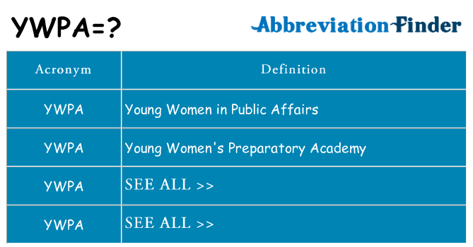 What does ywpa stand for