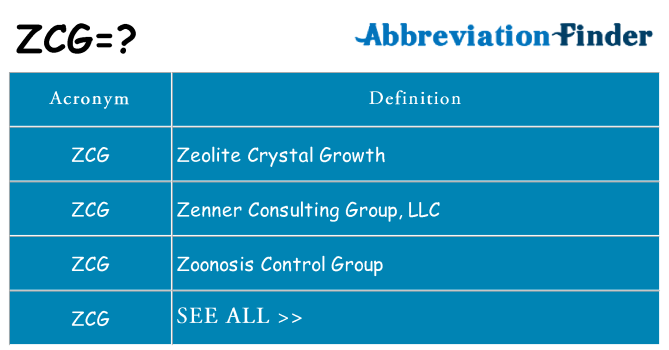 What does zcg stand for