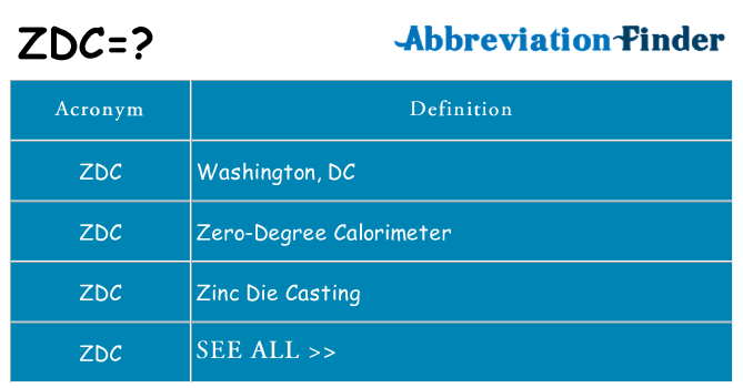 What does zdc stand for