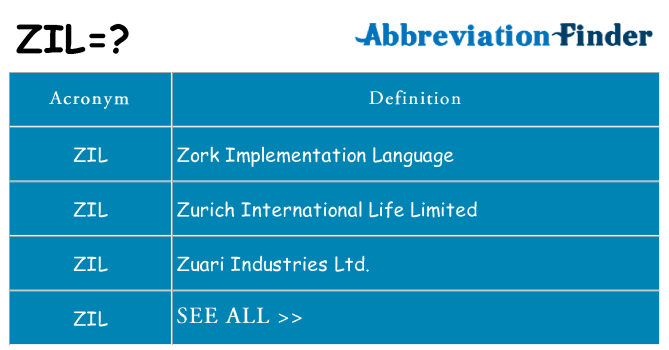 What does zil stand for