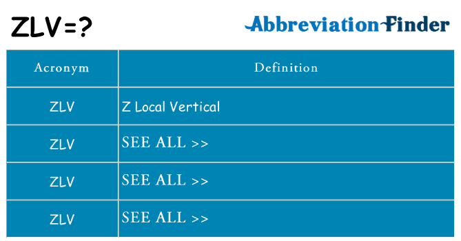 What does zlv stand for