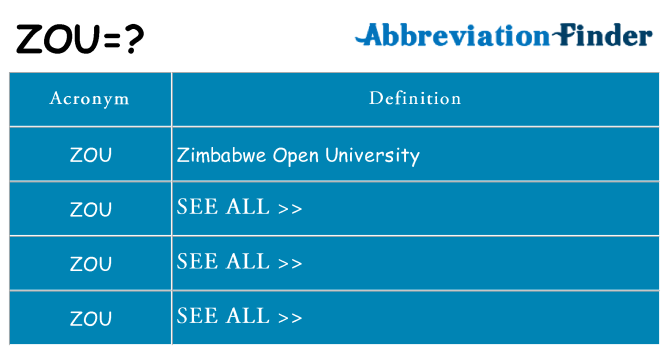 What does zou stand for