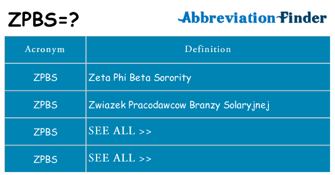 What does zpbs stand for